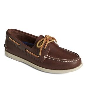 Sperry Top-Sider Brown Smooth Leather Authentic Original Boat Shoe